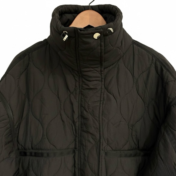 ZARA ZW Collection Black Water Repellent Quilted Puffer Jacket Medium NWT - Picture 2 of 13